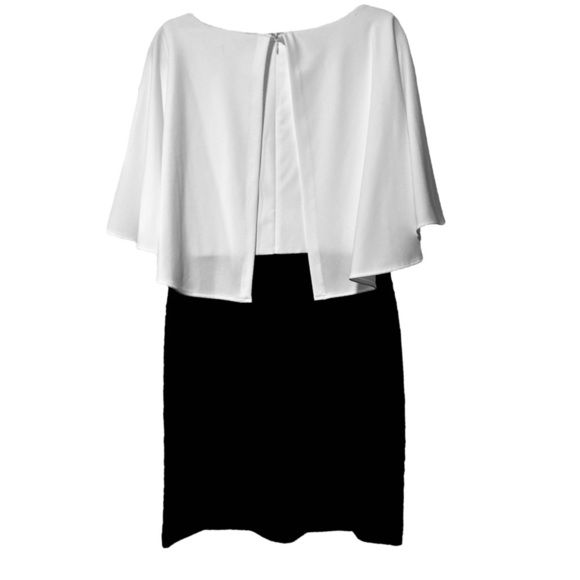 Calvin Klein Women’s Size 14 Sheath – Black & White Overlay Dress - Picture 3 of 4